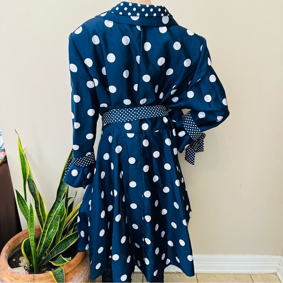 Beautiful Navy Polka Dot dress by Tally Taylor Sz 24W - Picture 6 of 11